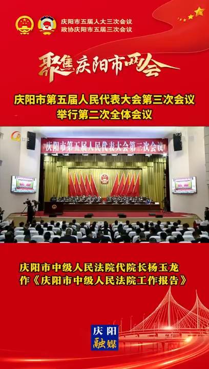 【两会V视】庆阳市中级人民法院代院长杨玉龙作《庆阳市中级人民法院工作报告》