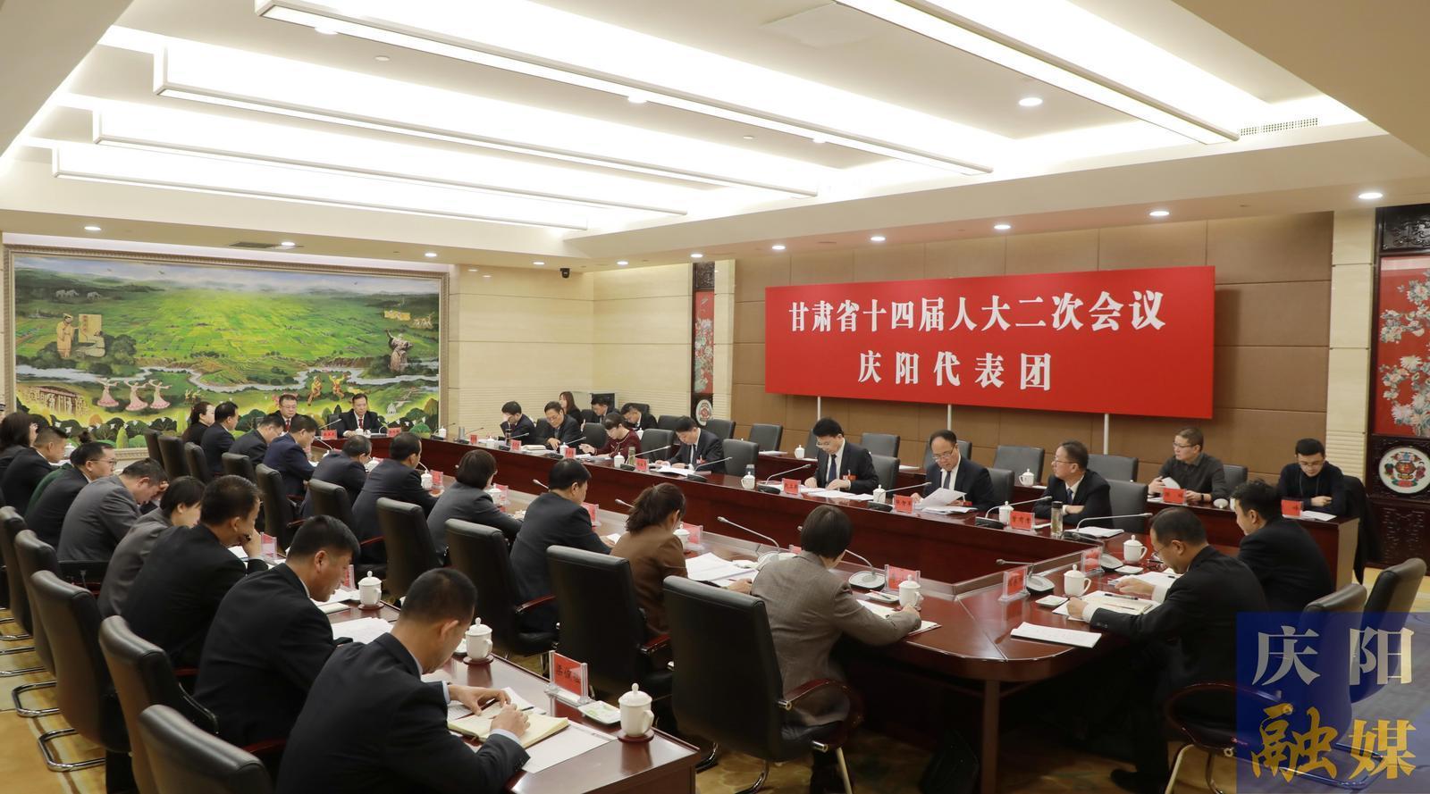 省十四届人大二次会议庆阳代表团继续审议省政府工作报告