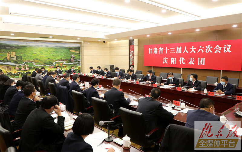 省十三届人大六次会议庆阳代表团继续审议省政府工作报告