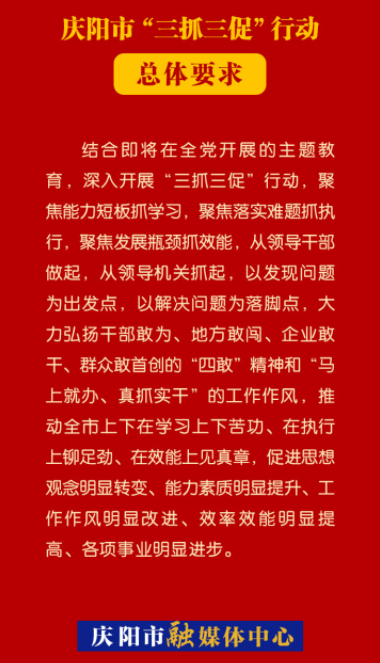 【三抓三促进行时】微海报 | 庆阳市“三抓三促”行动总体要求