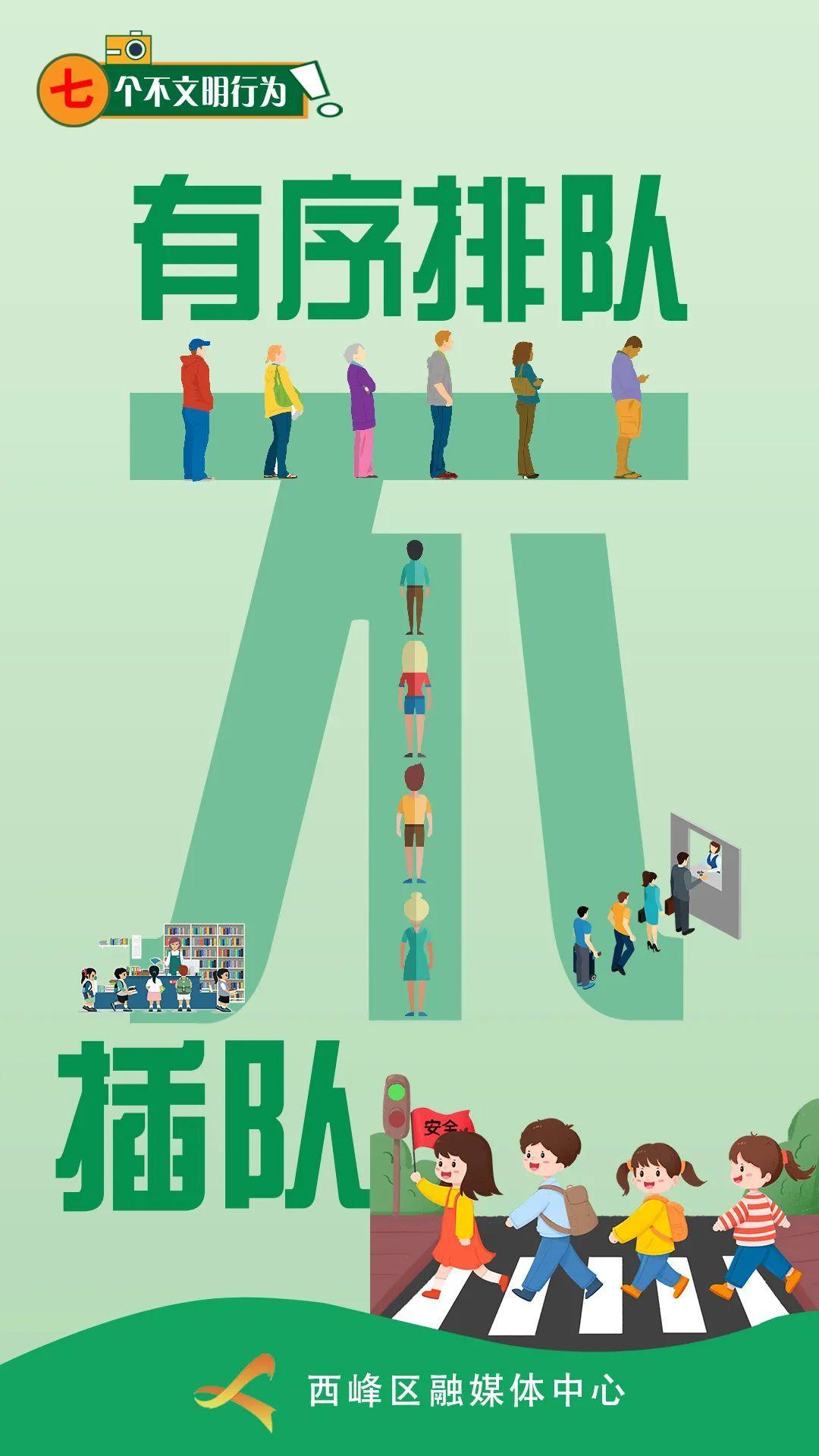 【微海报】七个不文明行为——有序排队不插队