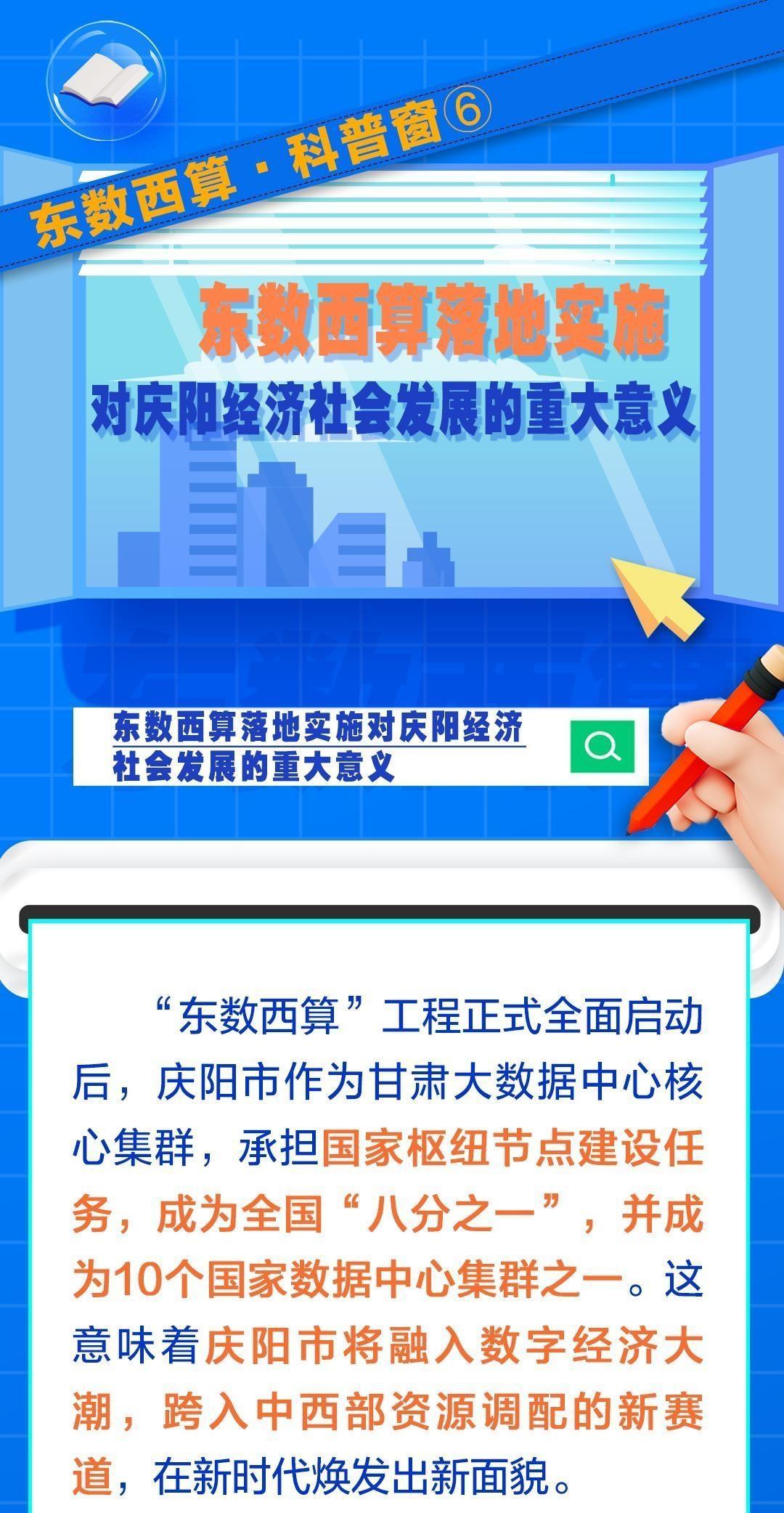 东数西算·科普窗​⑥｜东数西算落地实施对庆阳经济社会发展的重大意义