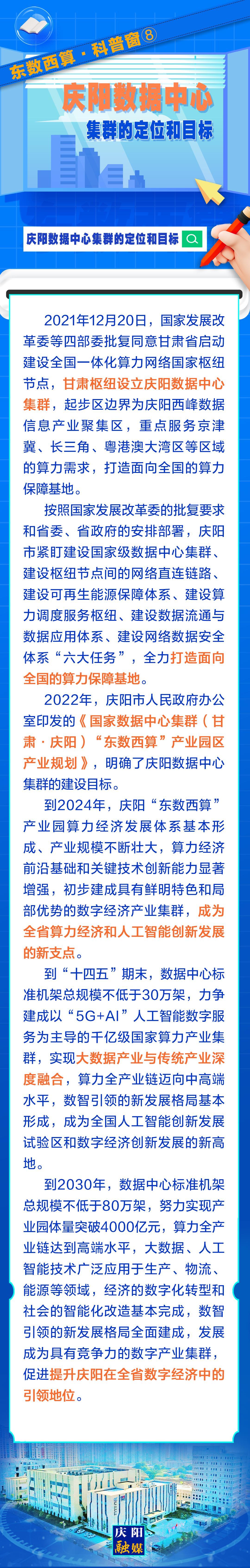 东数西算·科普窗​⑧｜庆阳数据中心集群的定位和目标