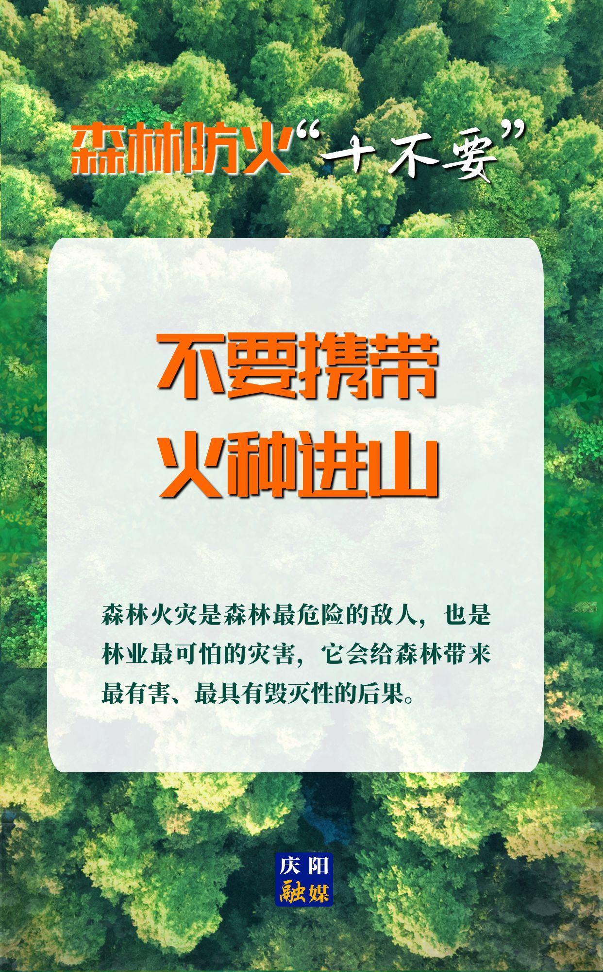 【微海报】森林防火“十不要”丨不要携带火种进山