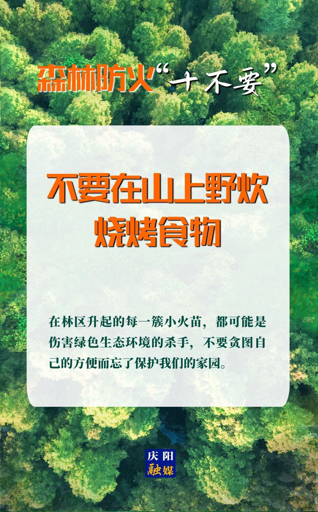 【微海报】森林防火“十不要”③丨不要在山上野炊、烧烤食物