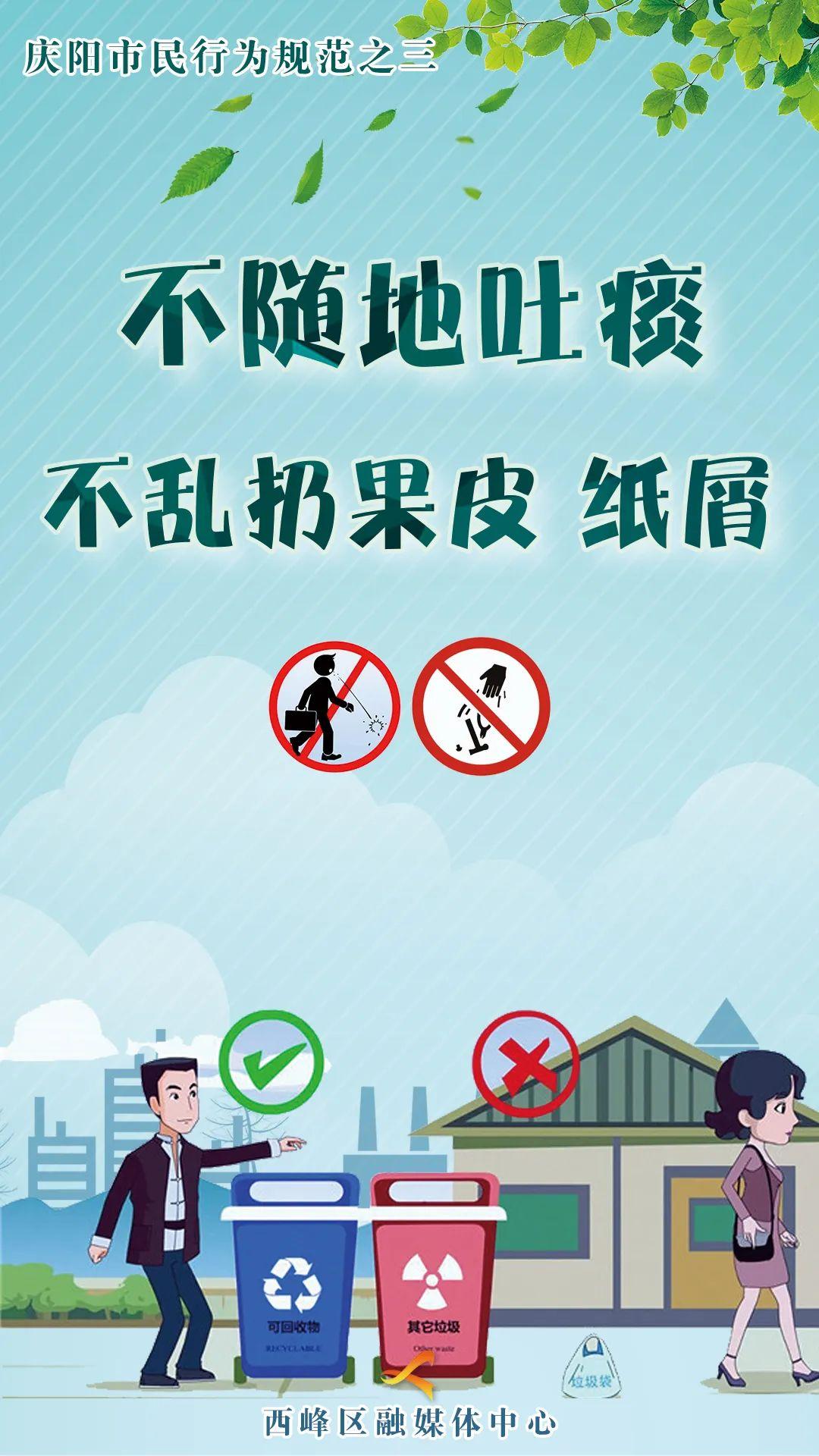 【海报】庆阳市民行为规范之三 | 不随地吐痰 不乱扔果皮纸屑