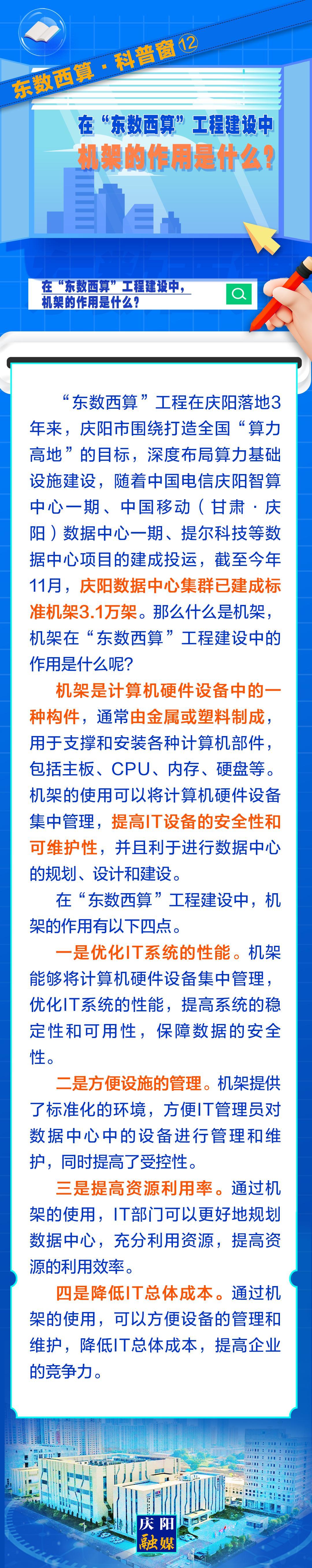 东数西算·科普窗⑿｜在“东数西算”工程建设中，机架的作用是什么？