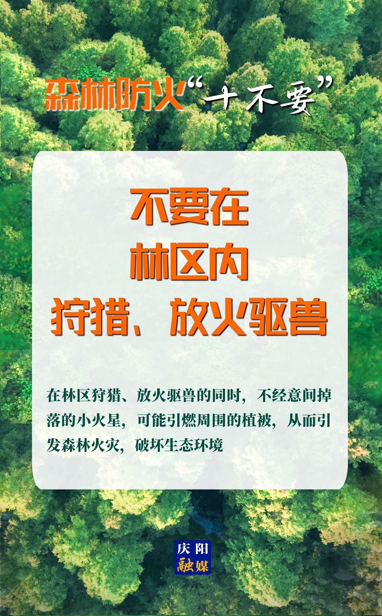 【微海报】森林防火“十不要”⑨丨不要在林区内狩猎、放火驱兽