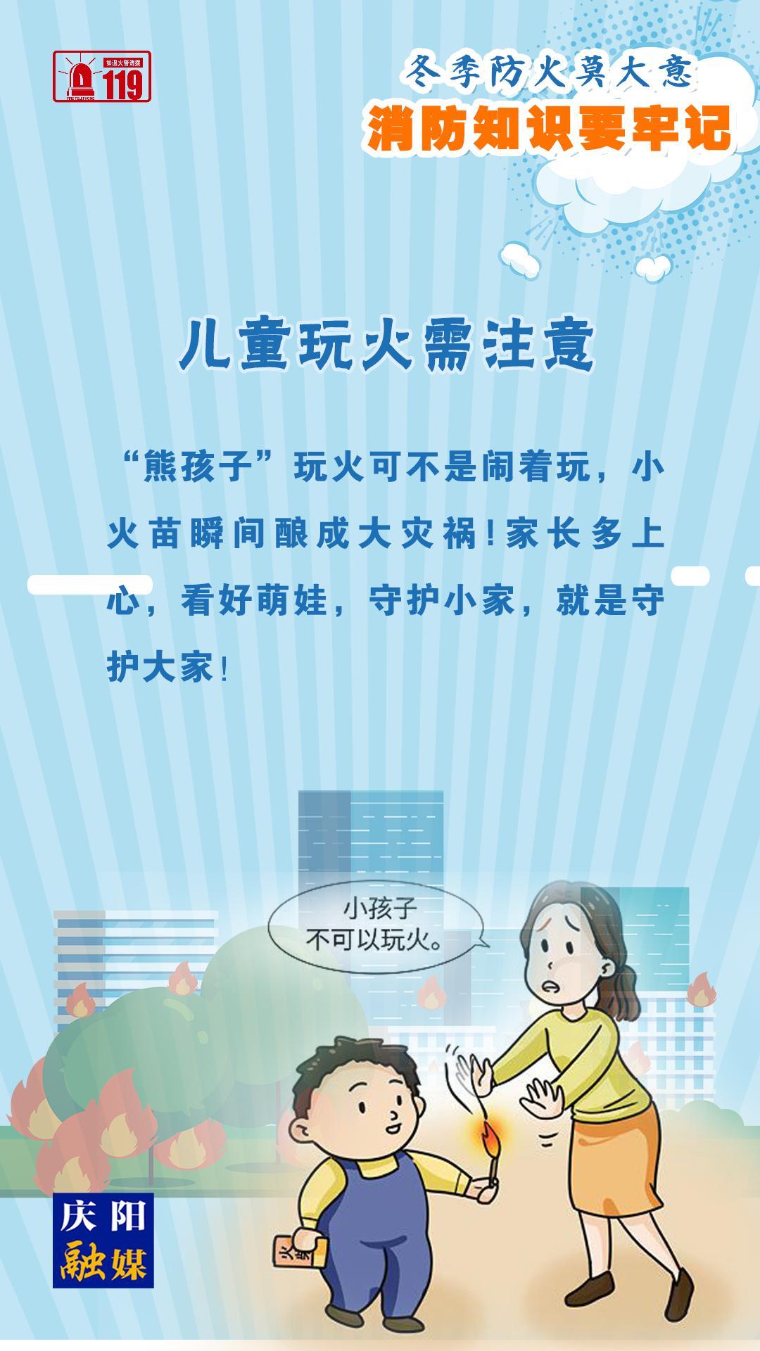 【微海报】冬季防火莫大意，儿童玩火需注意！