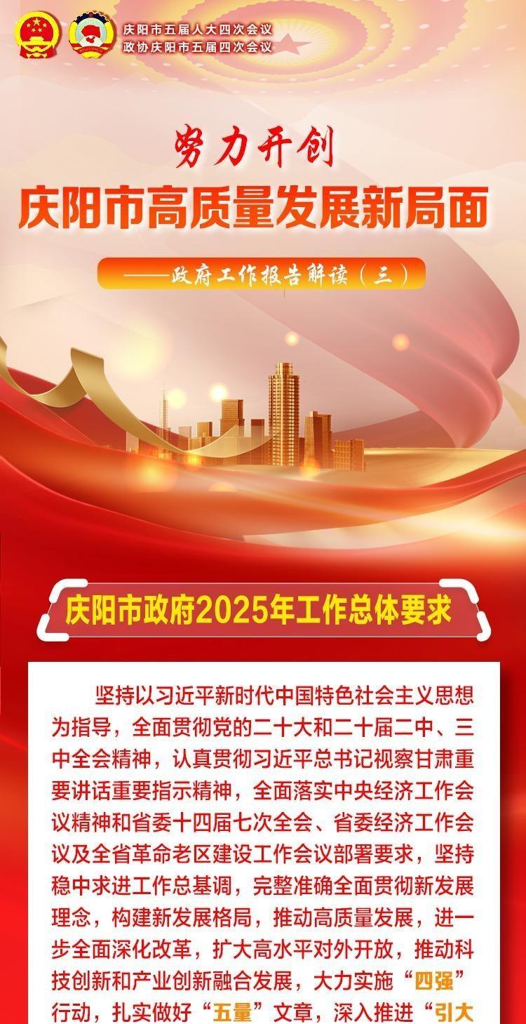 图解︱政府工作报告解读（三）：努力开创庆阳市高质量发展新局面