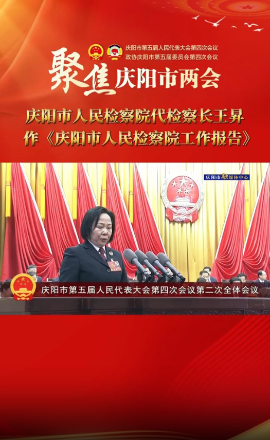 两会V视(36)︱庆阳市人民检察院代检察长王昇作《庆阳市人民检察院工作报告》