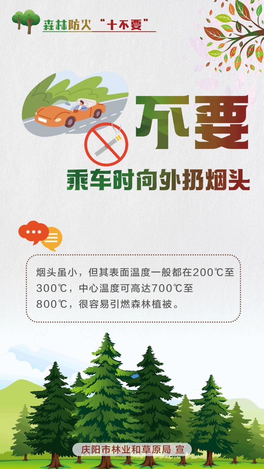 【微海报】森林防火十不要丨不要乘车时向外扔烟头